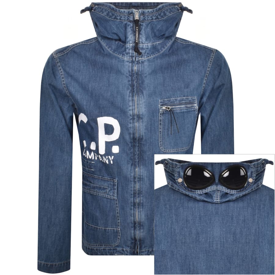 Cp company goggle hoodie navy outlet